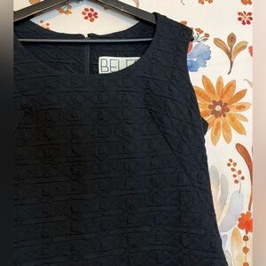 Vintage Belfry 50s Womens S/M Dress A-Line Mod MCM Textured  Black Retro Classic